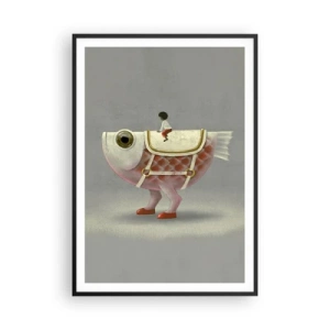 Poster in cornice nera - Il cavaliere del pesce - 70x100 cm