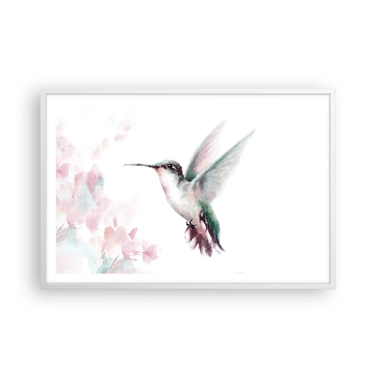 Poster in cornice bianca - Battito immobile - 91x61 cm
