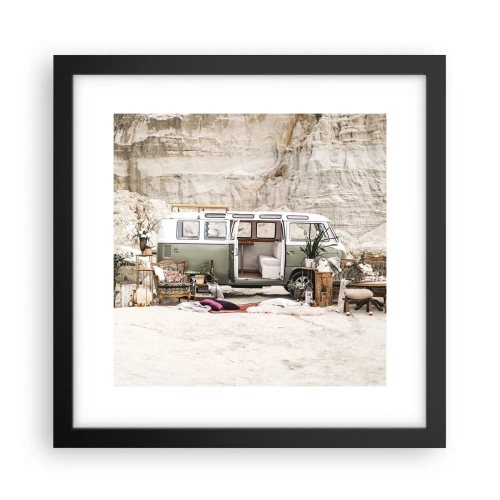 Poster in cornice nera - è tempo di viaggiare - 30x30 cm