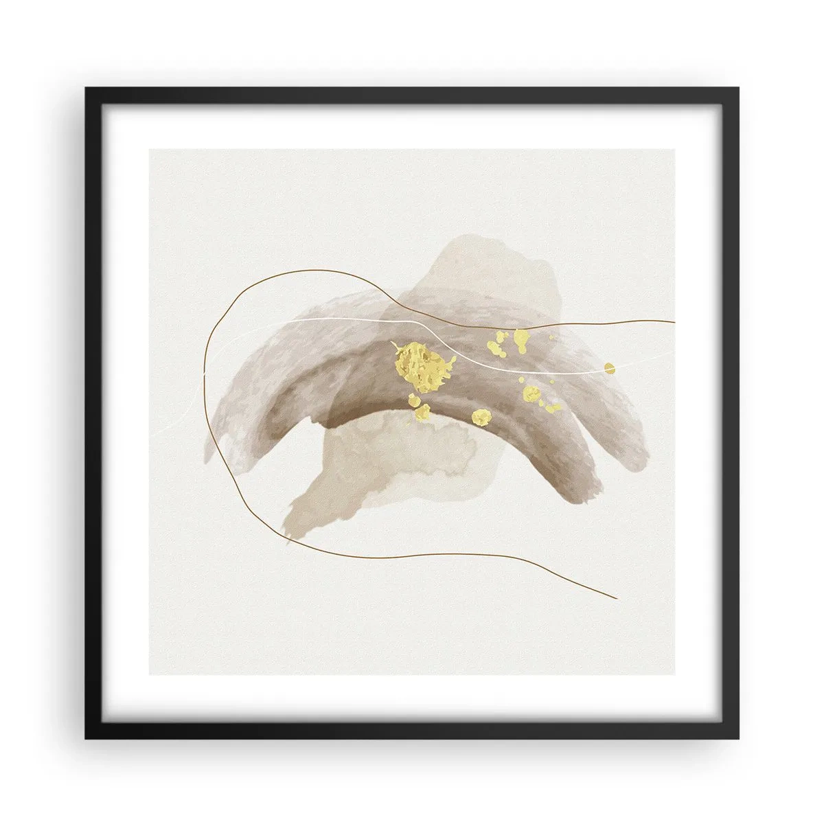 Poster in cornice nera - Incontro nello spazio - 50x50 cm