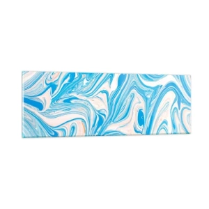 Quadro su vetro - Acquitrino in turchese - 90x30 cm