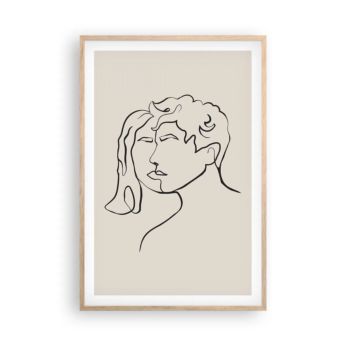 Poster in cornice rovere chiaro - E divennero una cosa sola - 61x91 cm