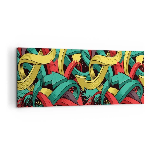 Quadro su tela - Stampe su Tela - Frecce astratte in colori vivaci che creano caos - 120x50cm - Qual è la via giusta? - Decorazione murale moderna per soggiorno e camera da letto ARTTOR