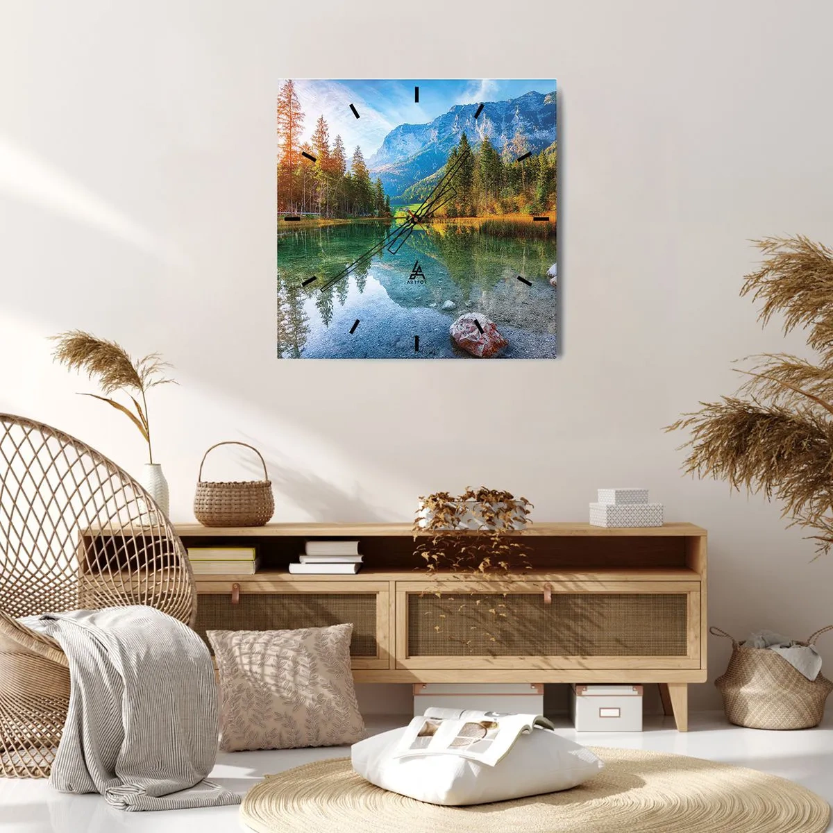 Orologio da parete - Orologio in Vetro - La mitezza dell'autunno - 30x30 cm