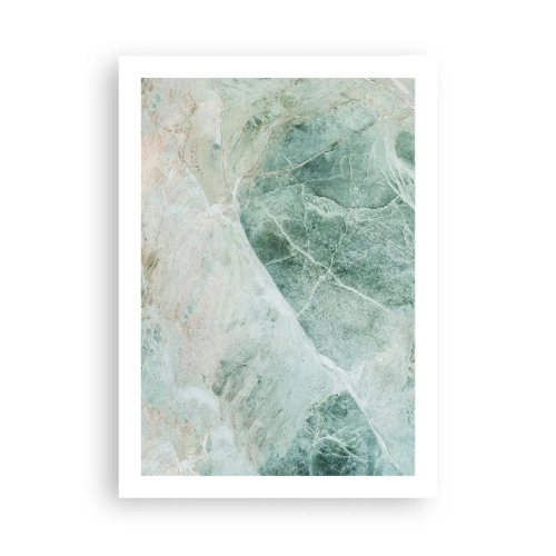 Poster - Struttura in marmo verde con delicate venature bianche - 50x70cm - Il freddo nobile della pietra - Decorazione murale moderna per soggiorno e camera da letto ARTTOR