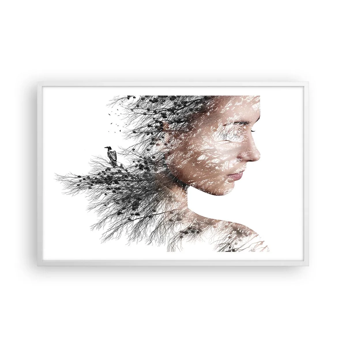 Poster in cornice bianca - Lo spirito della foresta - 91x61 cm