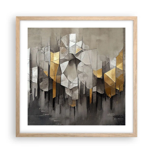 Poster in cornice rovere chiaro - Composizione di ghiaccio e luce - 50x50 cm