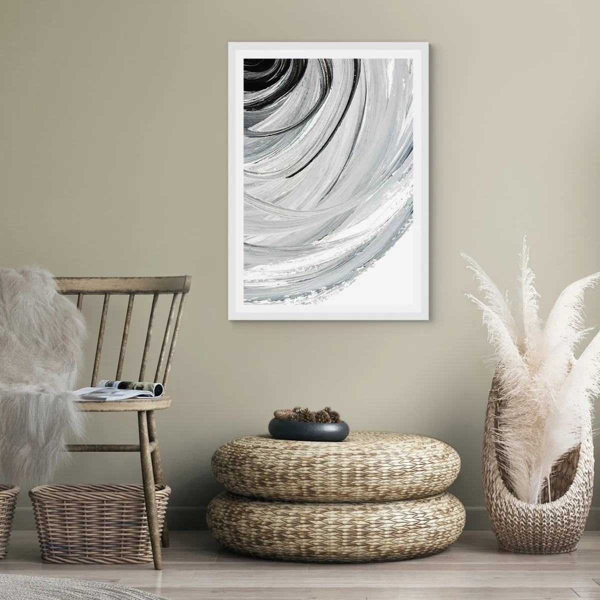 Poster in cornice bianca - Composizione orbitale - 50x70 cm