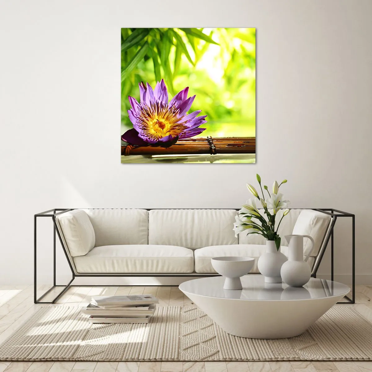 Quadro su vetro - Al sole dell'Asia - 40x40 cm