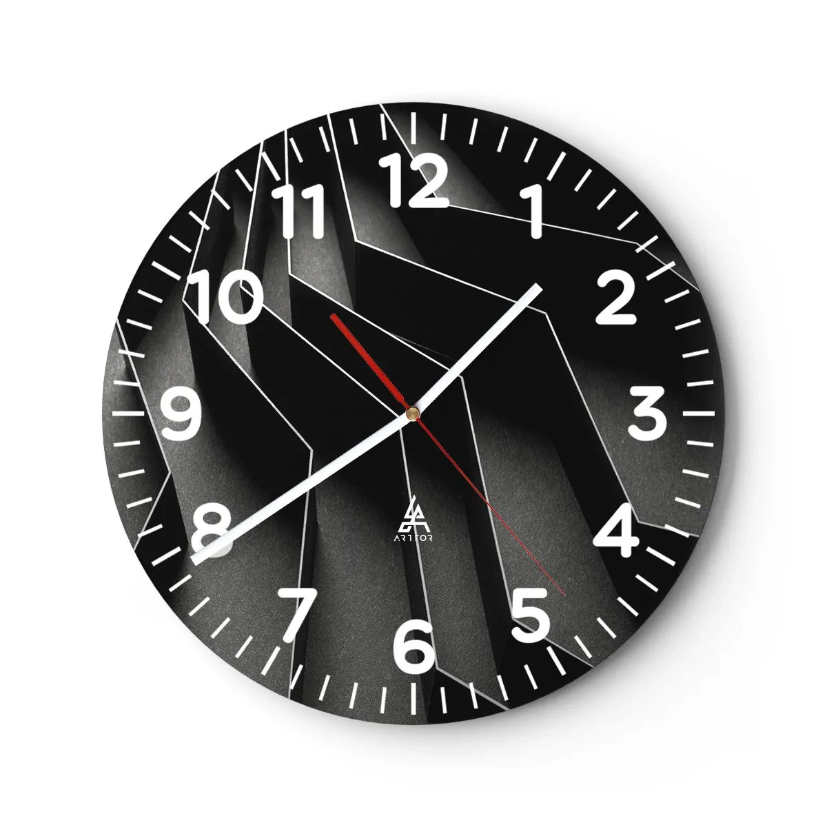 Orologio da parete - Orologio in Vetro - Ordine tridimensionale - 40x40 cm
