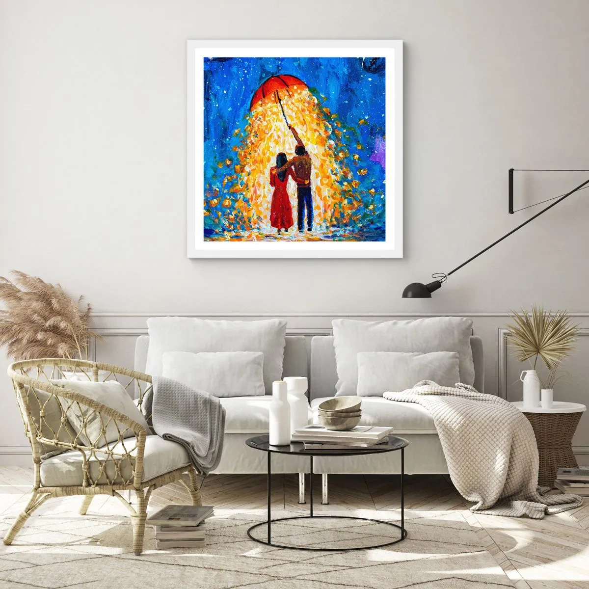 Poster in cornice bianca - La magia di una sera piovosa? - 30x30 cm