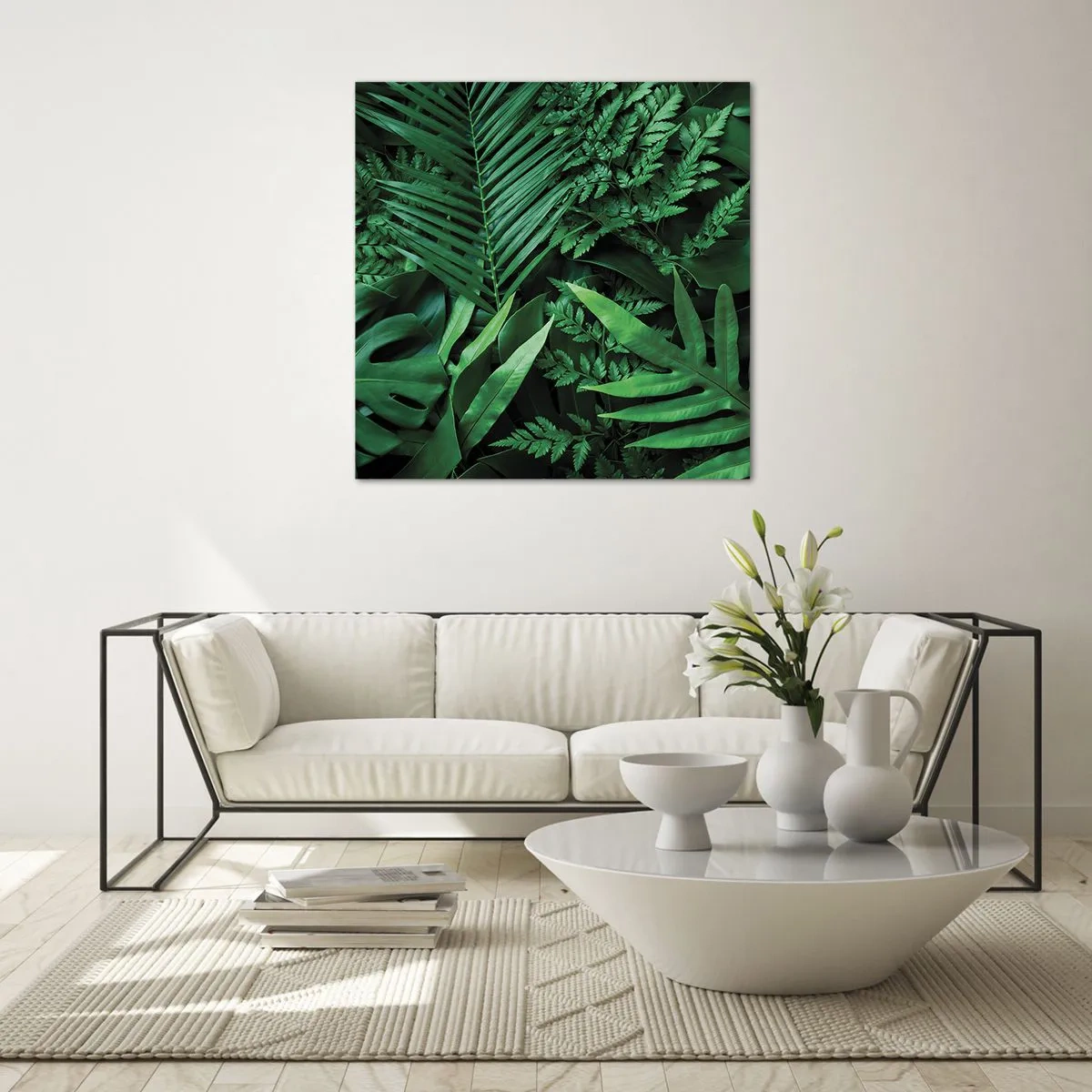Quadro su vetro - Avvolti nel verde - 30x30 cm