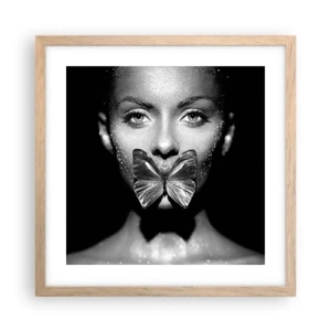 Poster in cornice rovere chiaro - Il bacio delle farfalle - 40x40 cm