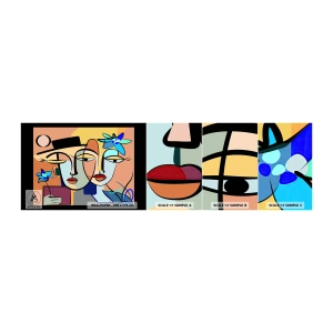 Campione Di Fotomurale Standard Eco - Appuntamento in stile Picasso - Facce, Moderno, Cubismo - 100x30 cm