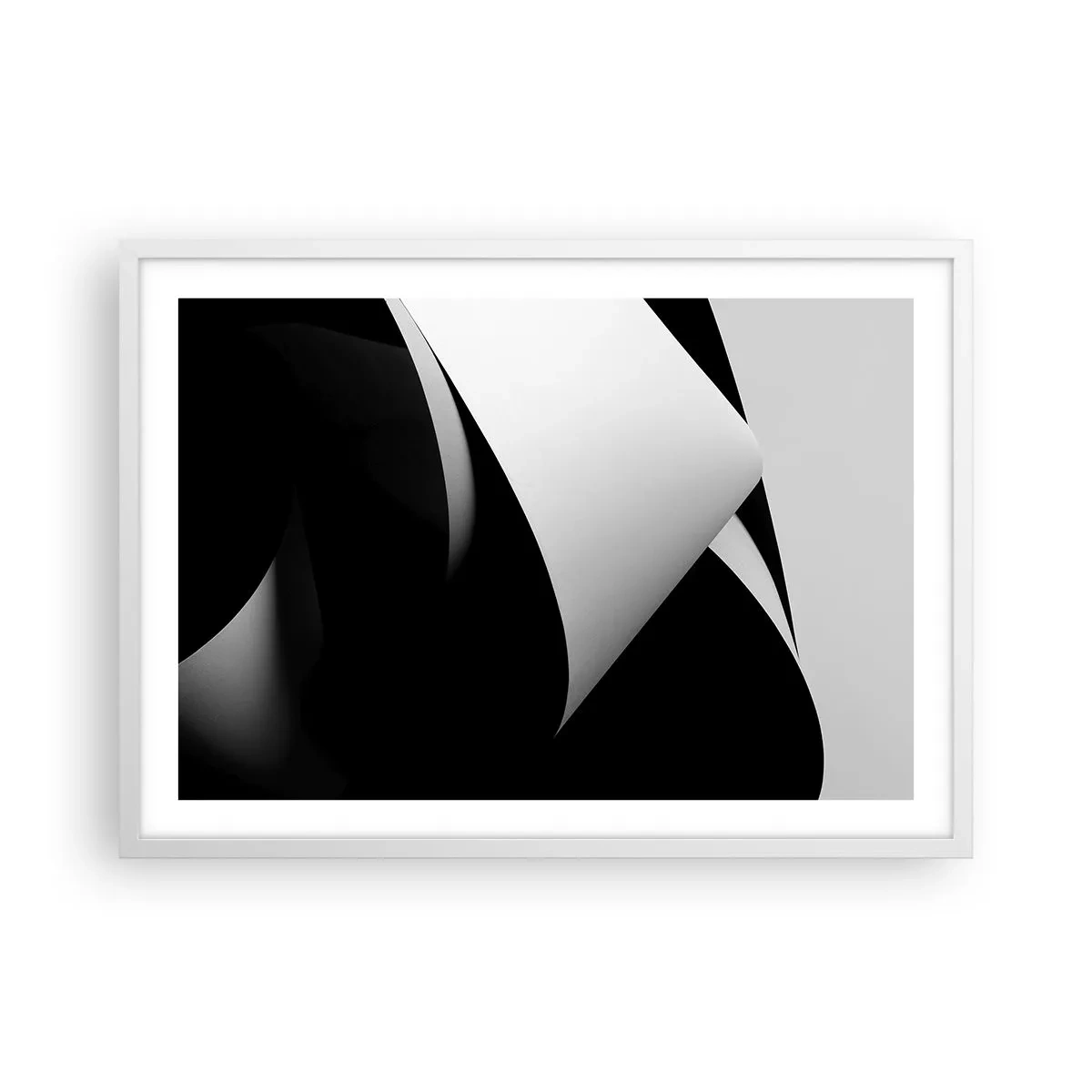 Poster in cornice bianca - Piani di luce dalle profondità dell'ombra - 70x50 cm