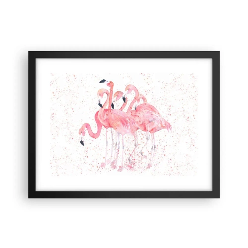 Poster in cornice nera - Gruppo in rosa - 40x30 cm