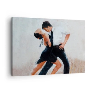 Quadro su tela - Stampe su Tela - Una coppia che balla in uno scatto elegante e sensuale - 70x50cm - Il tango dei miei sogni - Decorazione murale moderna per soggiorno e camera da letto ARTTOR