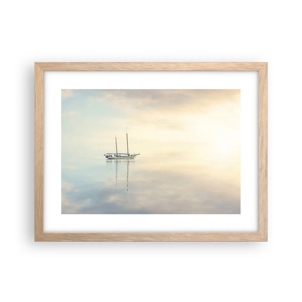 Poster in cornice rovere chiaro - Silenzio in mare - 40x30 cm