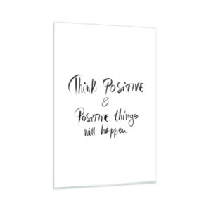 Quadro su vetro - Lettering ispiratore in nero su sfondo bianco - 80x120cm - Come vivere? - Decorazione murale moderna per soggiorno e camera da letto ARTTOR