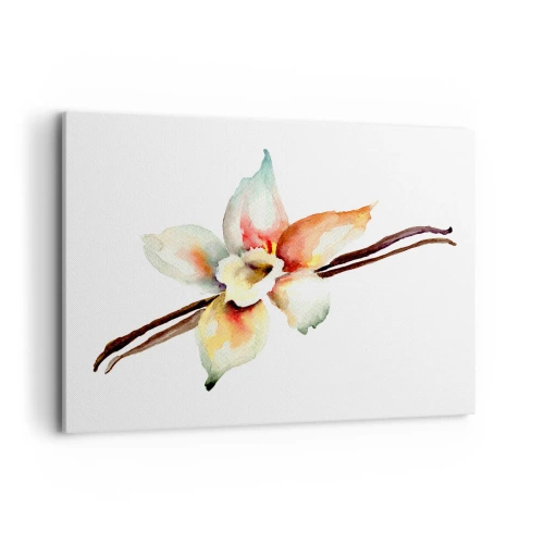 Quadro su tela - Stampe su Tela - Illustrazione floreale ad acquerello in colori pastello - 100x70cm - Dolcezza versata con la vernice - Decorazione murale moderna per soggiorno e camera da letto ARTTOR