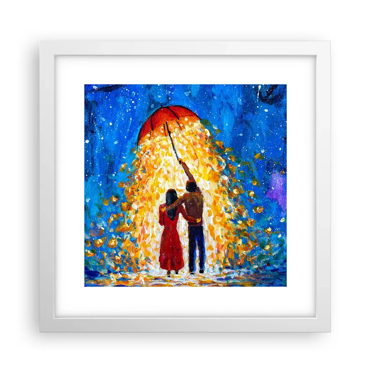 Poster in cornice bianca - La magia di una sera piovosa? - 30x30 cm