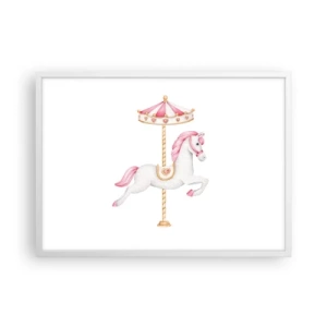 Poster in cornice bianca - Partito al galoppo. - 70x50 cm