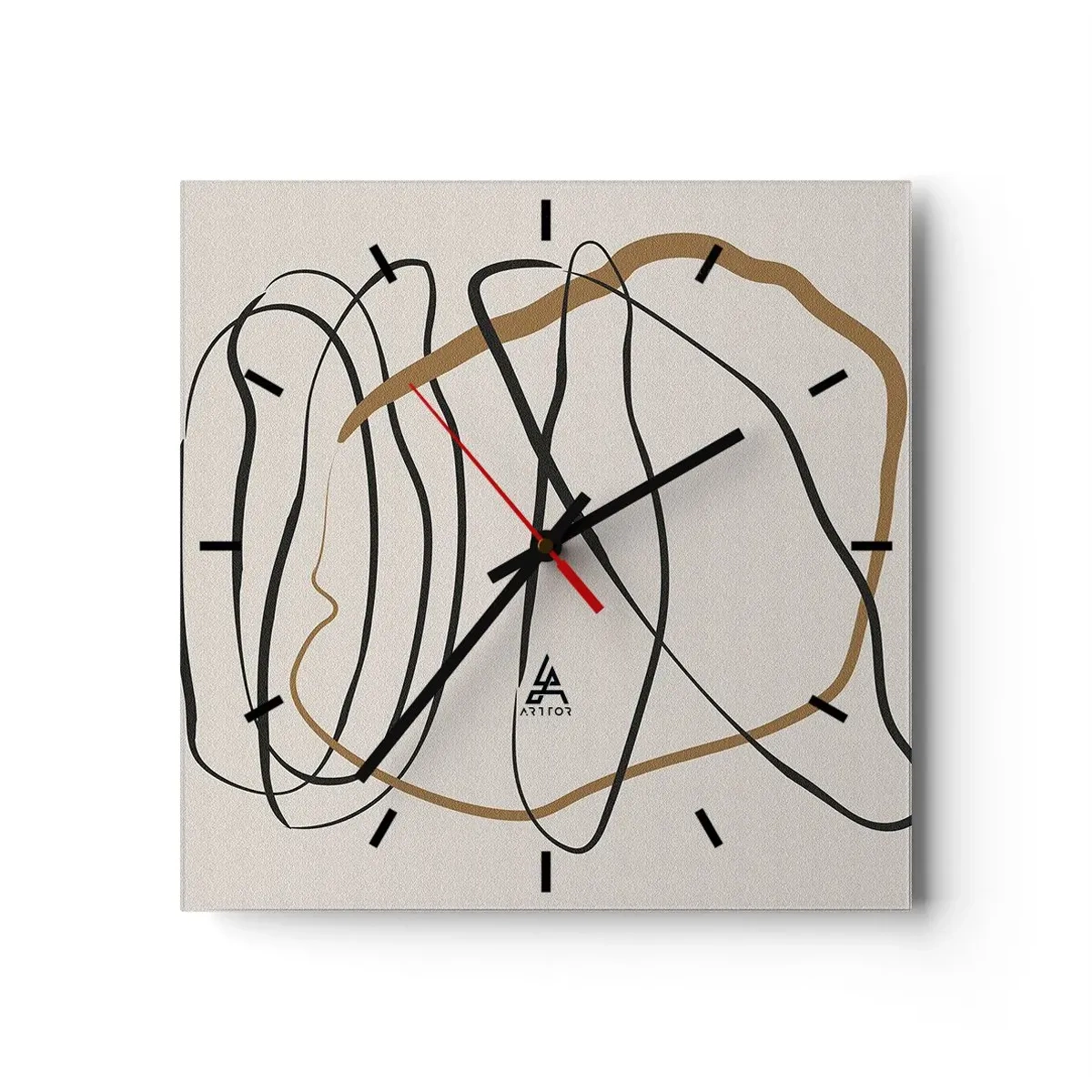 Orologio da parete - Orologio in Vetro - Composizione: danza intricata - 40x40 cm