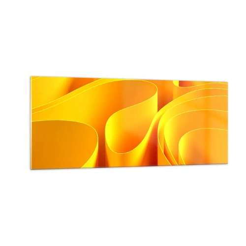 Quadro su vetro - Come onde di sole - 100x40 cm