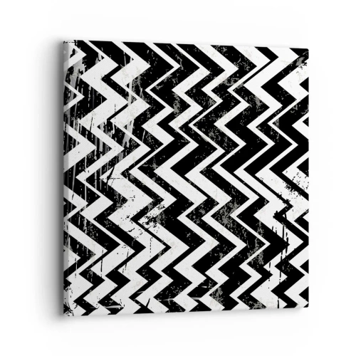 Quadro su tela - Stampe su Tela - Zig-bianco, zag-nero - 40x40 cm