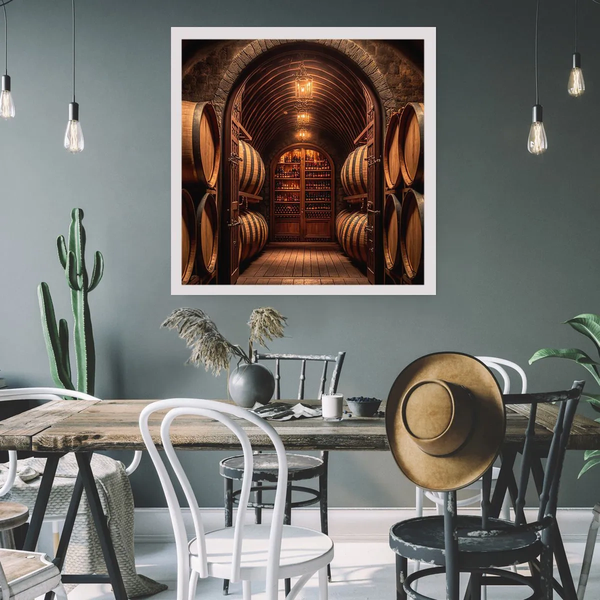 Poster - L'atmosfera della cantina - 30x30 cm