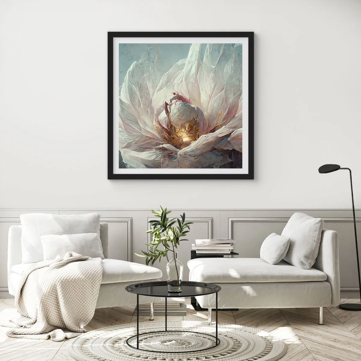 Poster in cornice nera - Fiorisce ogni cento anni - 30x30 cm