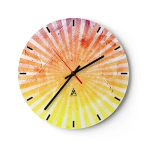 Orologio da parete - Orologio in Vetro - Un motivo radioso nei colori dell'alba e del tramonto - 30x30cm - Albe e tramonti - Decorazione murale moderna per soggiorno, cucina e camera da letto ARTTOR