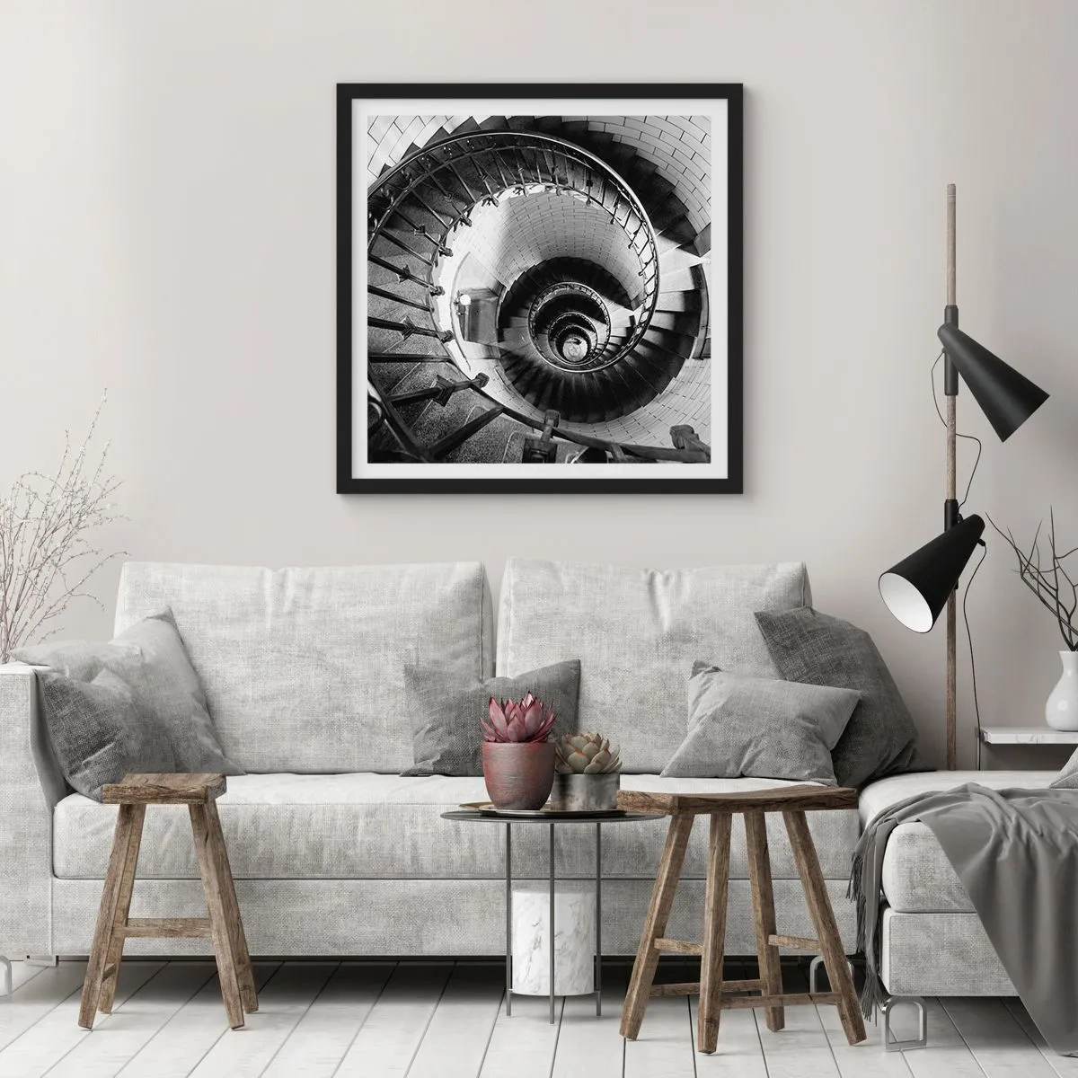 Poster in cornice nera - Ancora più in alto - 50x50 cm