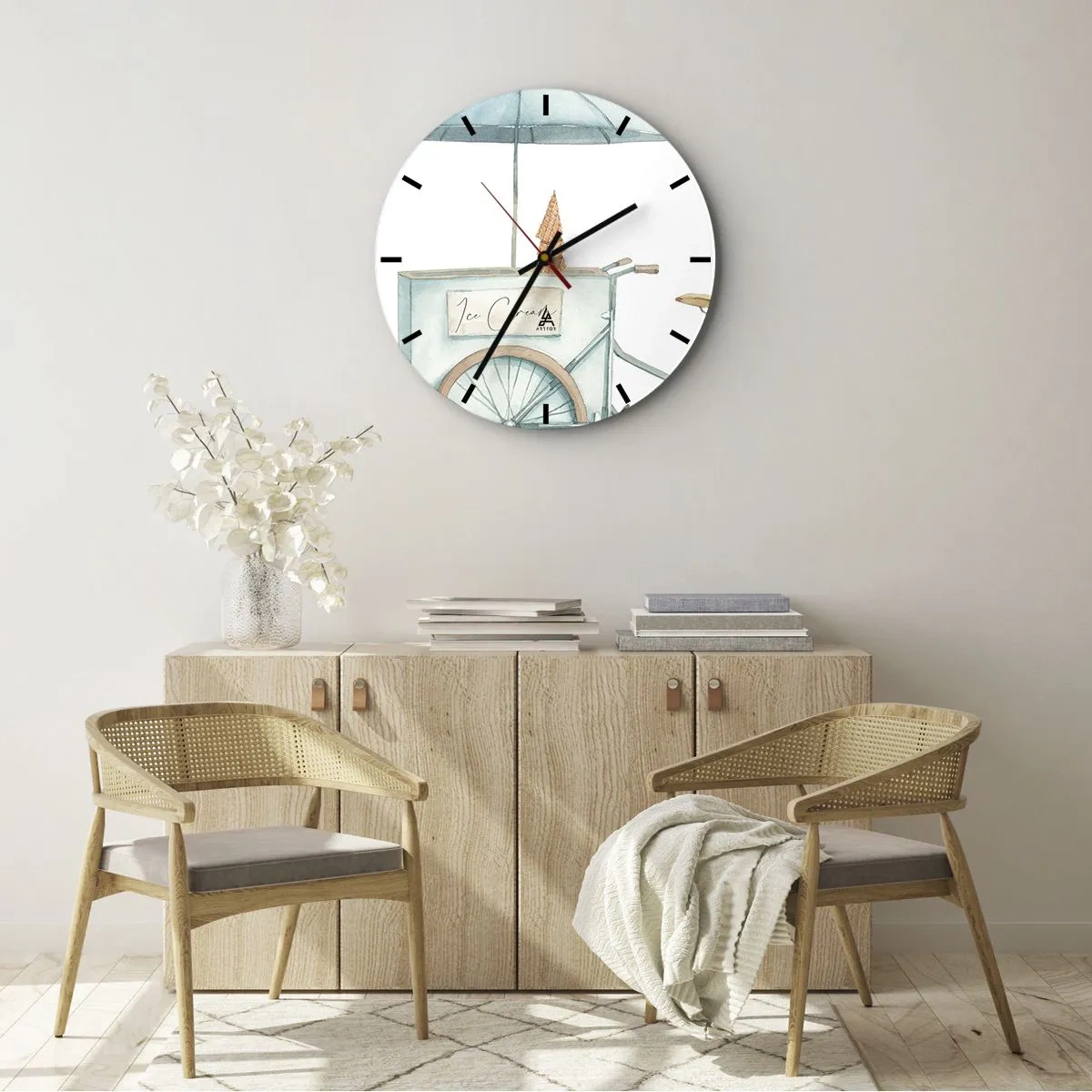 Orologio da parete - Orologio in Vetro - Dolce ricordo d'estate - 30x30 cm