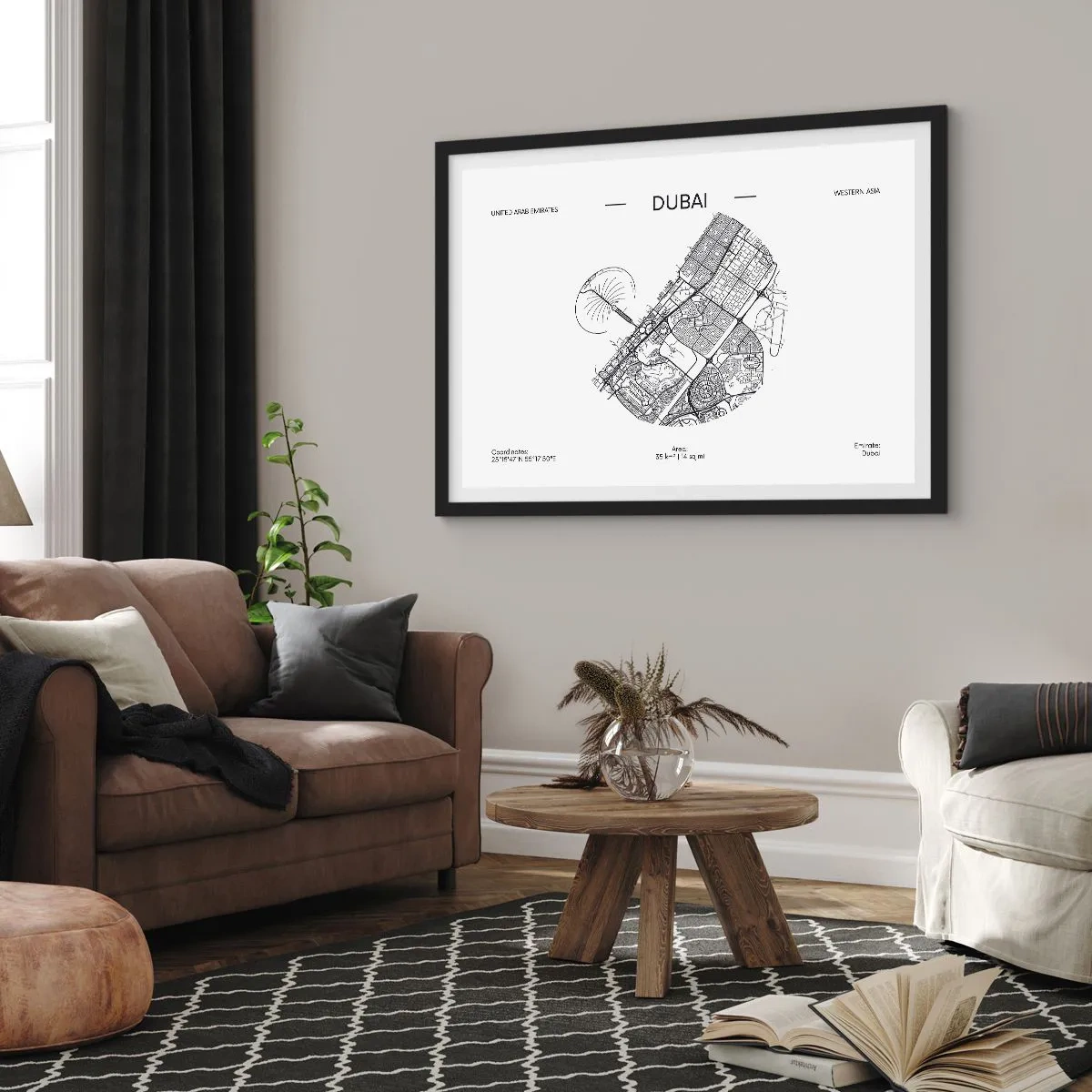 Poster in cornice nera - Anatomia di Dubai - 50x40 cm