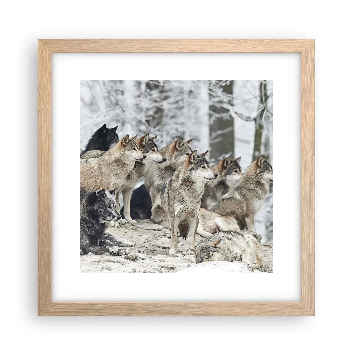 Poster in cornice rovere chiaro - Famiglia e amici - 30x30 cm