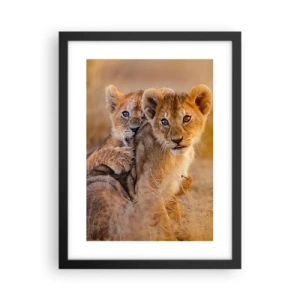 Poster in cornice nera - Non disturbare! Giochiamo - 30x40 cm