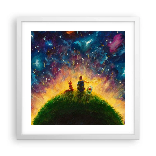 Poster in cornice bianca - Amore e amicizia: l'intero mondo - 40x40 cm