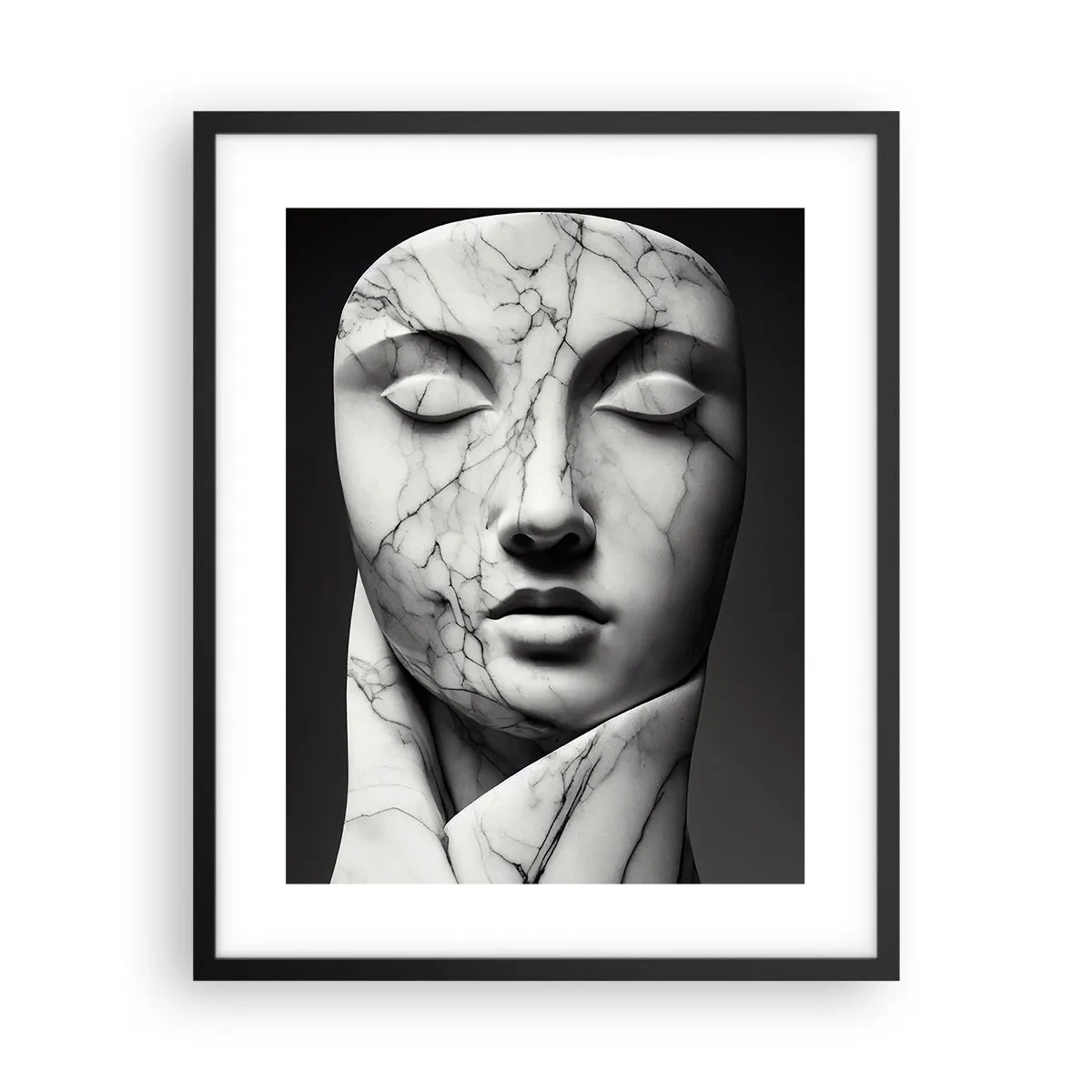Poster in cornice nera - Forme di marmo - 40x50 cm
