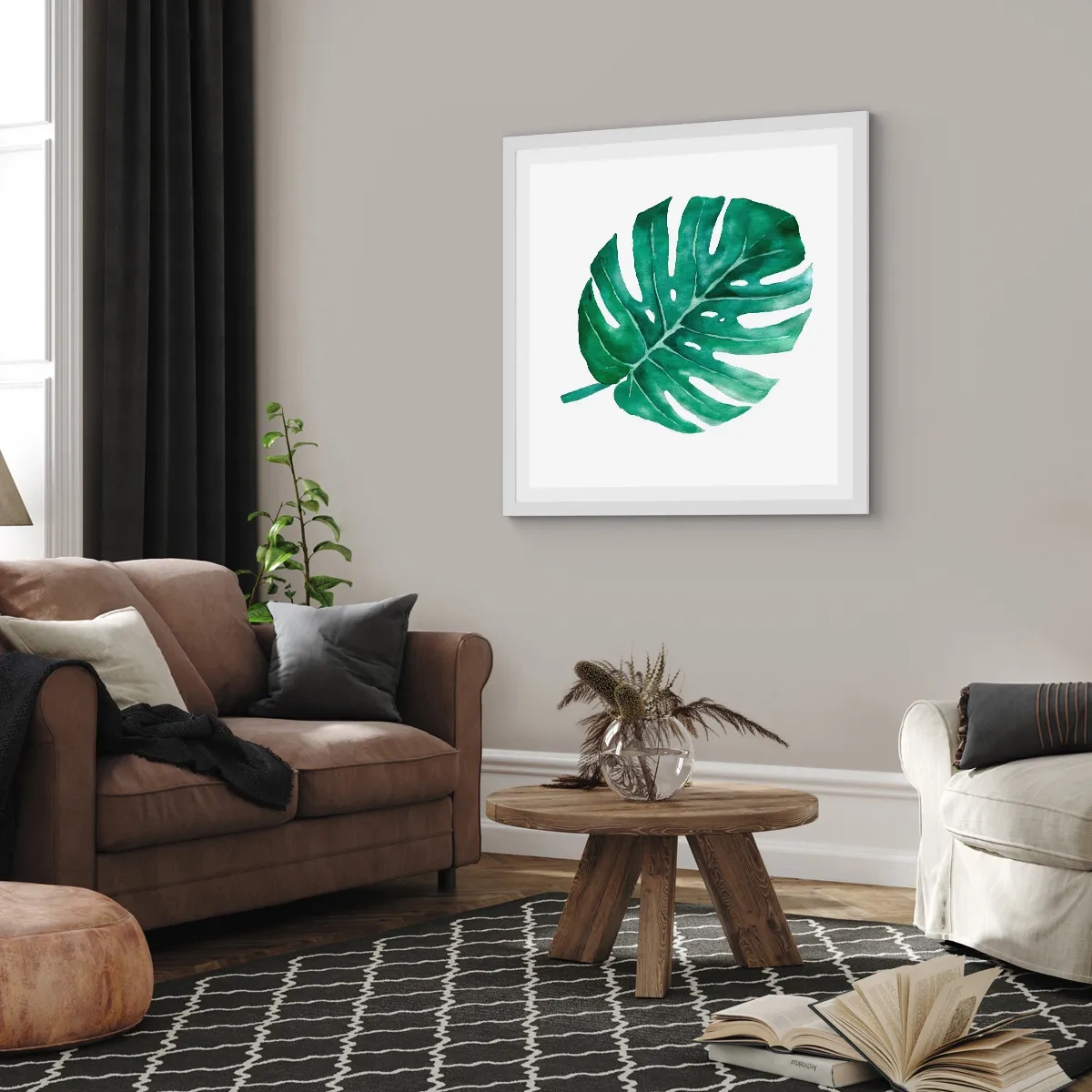 Poster in cornice bianca - Concetto verde - 50x50 cm