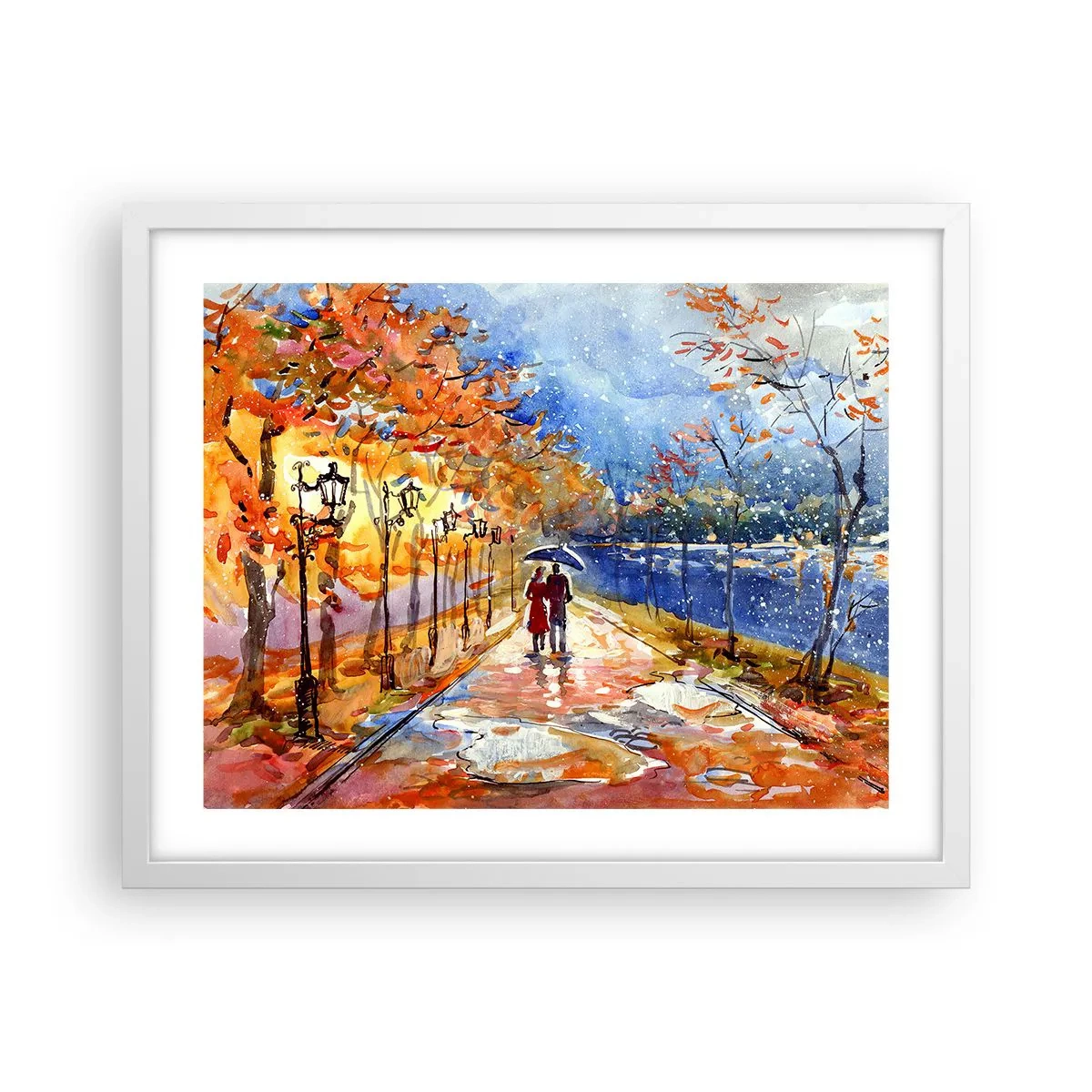 Poster in cornice bianca - Insieme fino ai confini del tempo - 50x40 cm