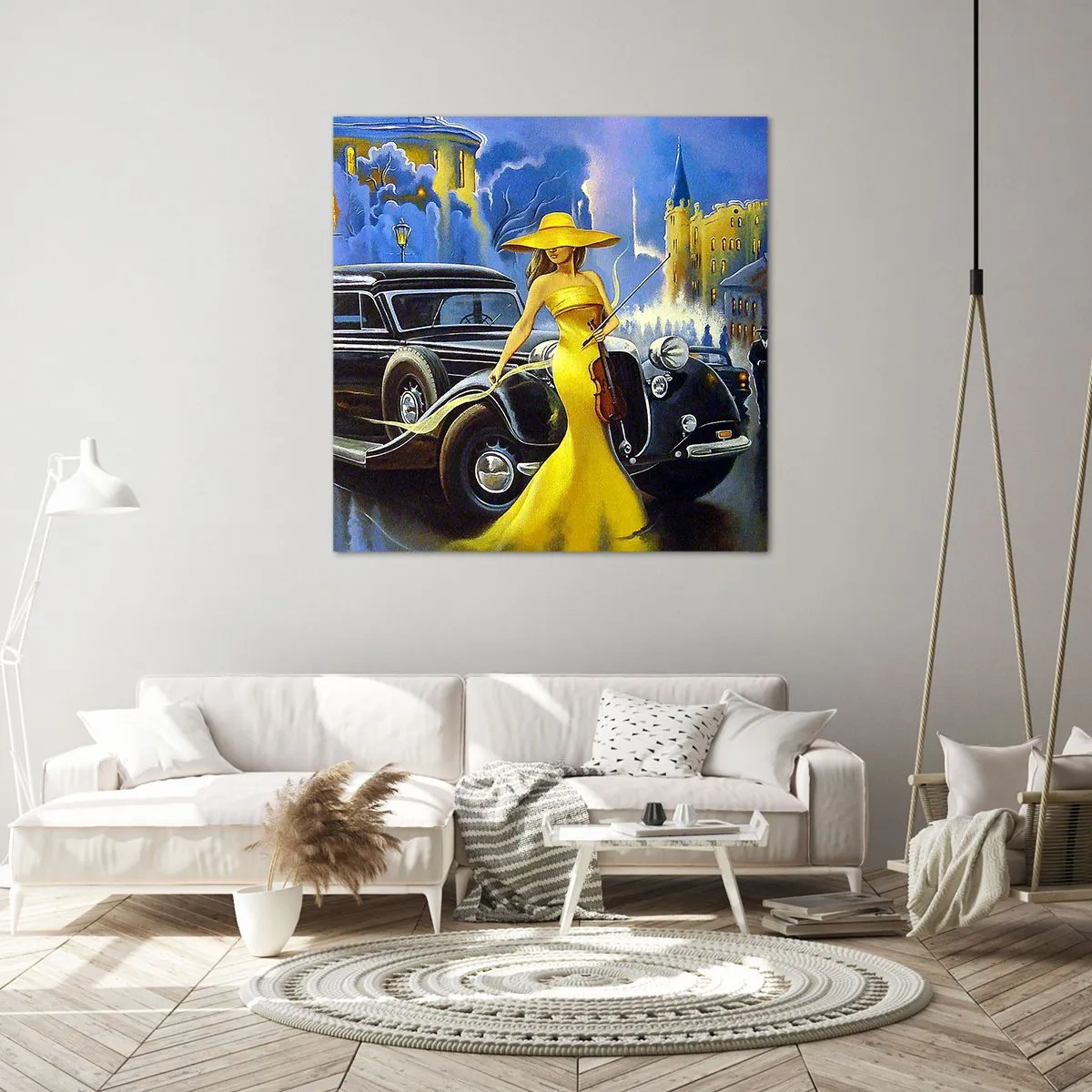 Quadro su tela - Stampe su Tela - Notturno per violino e amore - 50x50 cm