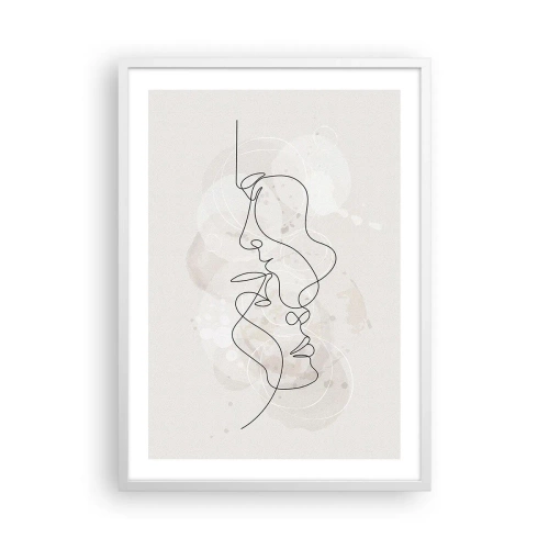 Poster in cornice bianca - Intrecciati in un abbraccio - 50x70 cm