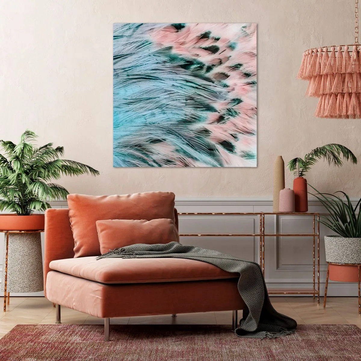 Quadro su tela - Stampe su Tela - Piumino rosa zaffiro - 60x60 cm