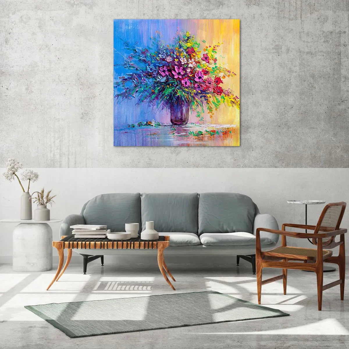 Quadro su vetro - Dono di un prato estivo - 60x60 cm