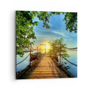 Quadro su tela - Stampe su Tela - Tramonto sul lago - 70x70 cm