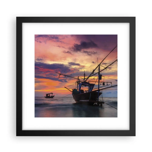 Poster in cornice nera - Sera esotica - 30x30 cm