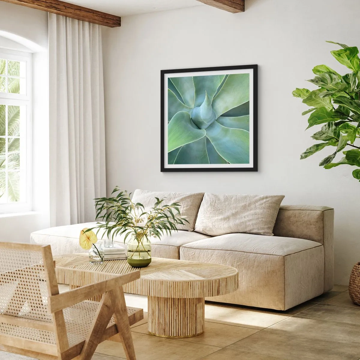 Poster in cornice nera - La nascita del verde - 30x30 cm