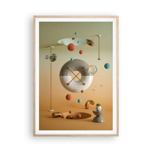 Poster in cornice rovere chiaro - Tutto può succedere - 70x100 cm