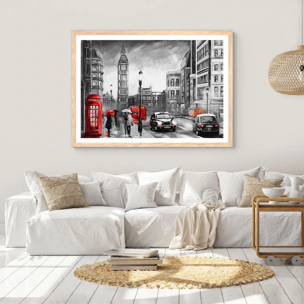 Poster in cornice rovere chiaro - Una città per niente grigia - 50x40 cm